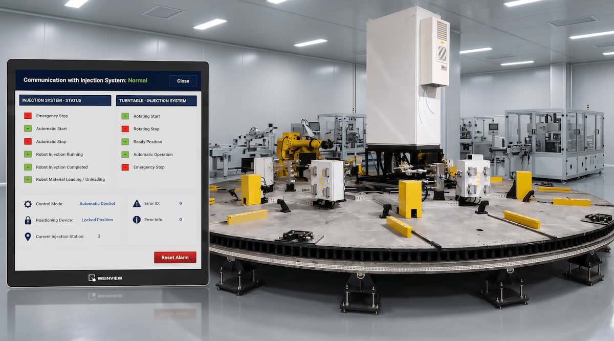 8m Five-Station Industrial Workstation Turntable Overall STEP Rendering