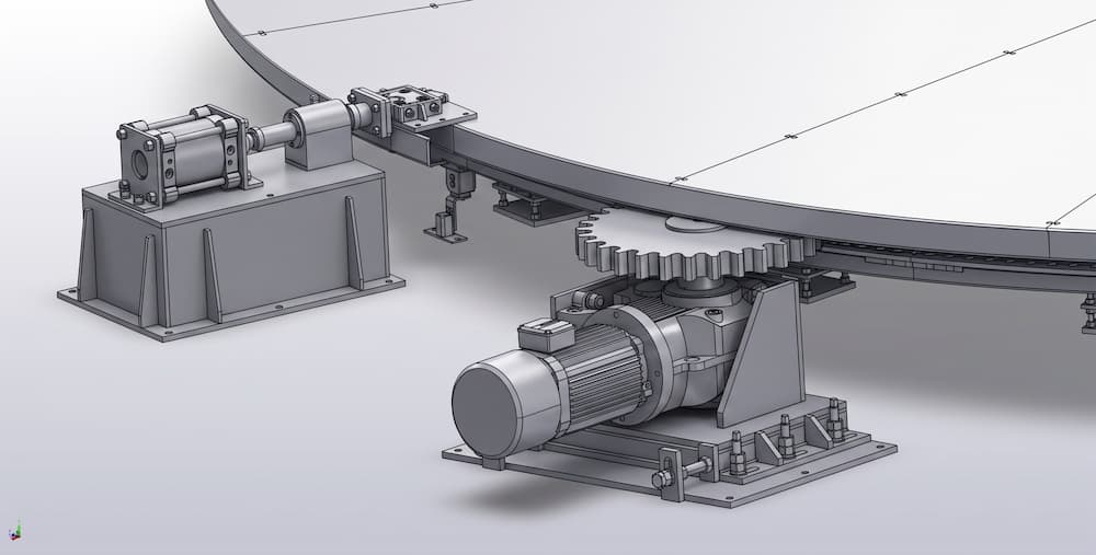 8m Workstation Turntable Overall CAD Engineering Drawing