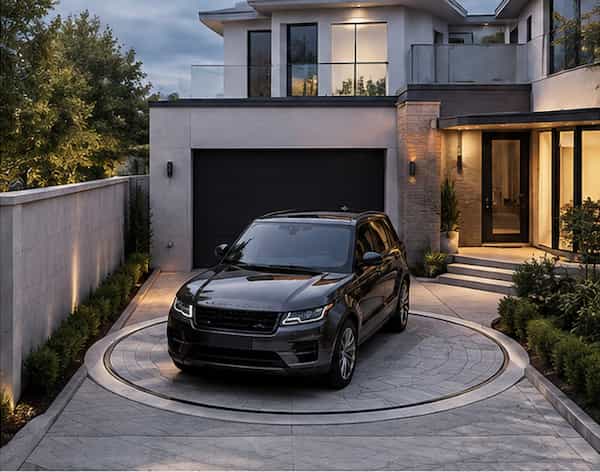 Driveway After Car Turntable Installation